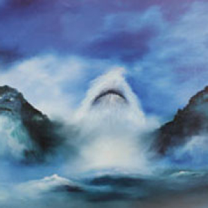 Trollmalerier - Troll i blått landskap